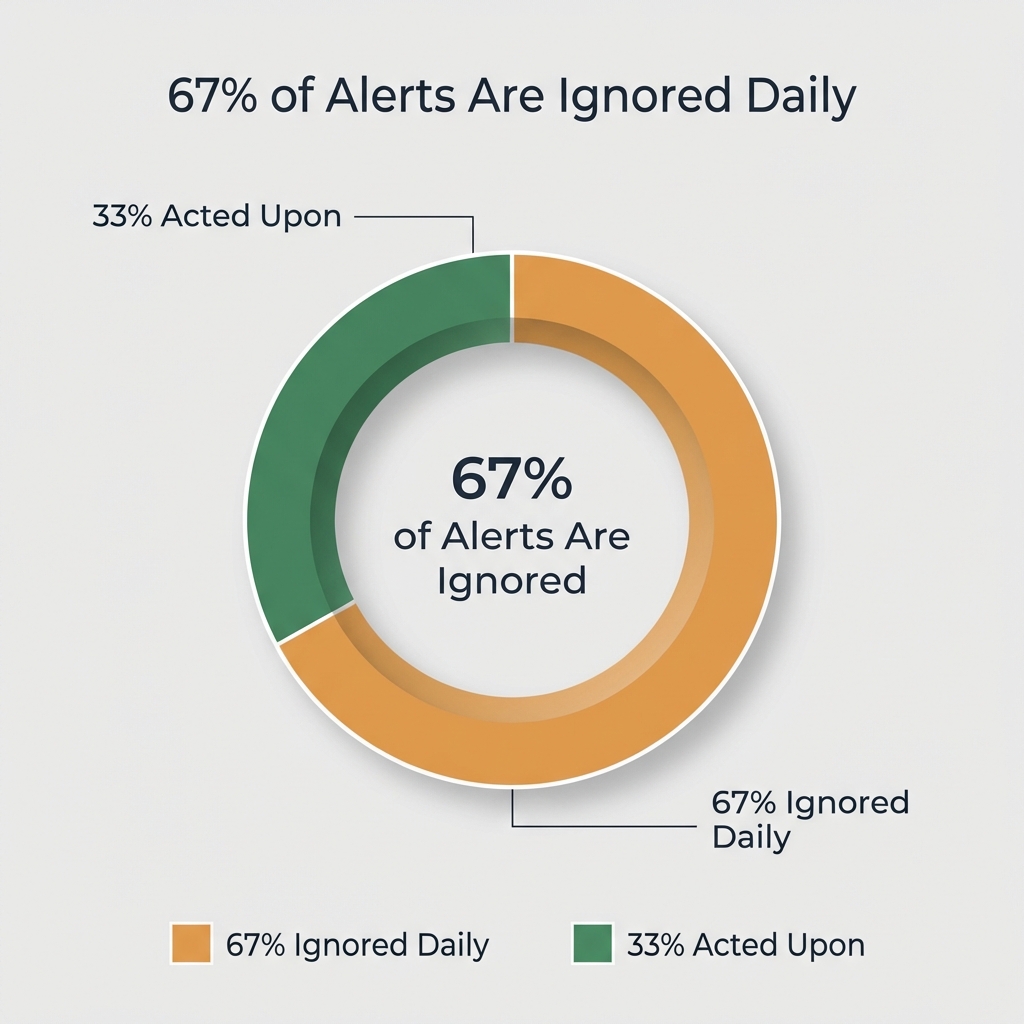 State of Incident Management 2025: Industry reports suggest ~67% of alerts are ignored daily (incident.io, 2025)